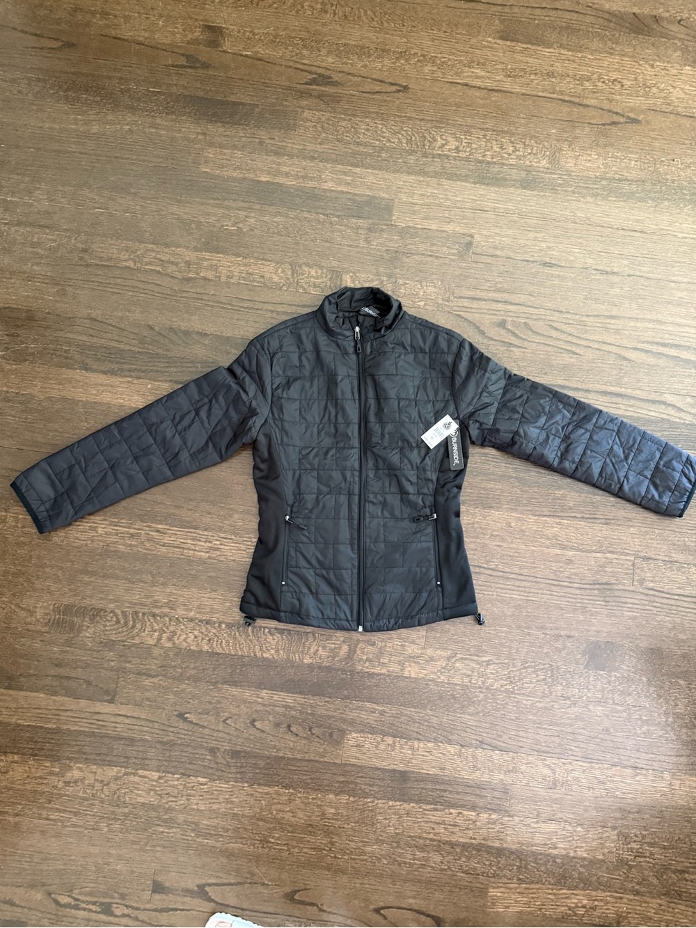 bBurnside Black Quilted Packable Jacket NWT